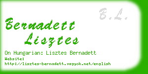 bernadett lisztes business card